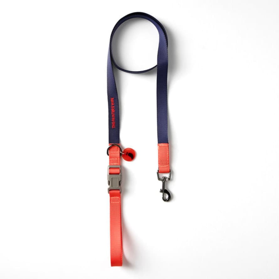 The Painter's Wife Medium Vermillion and Navy Sonia Dog Lead