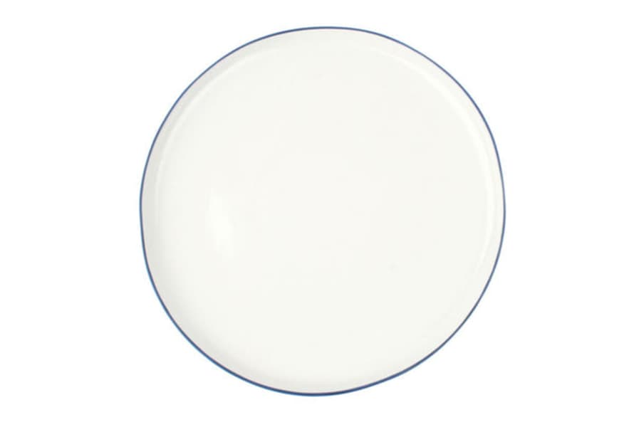 Canvas Home Abbesses Large Plate Blue Rim (set Of 4)