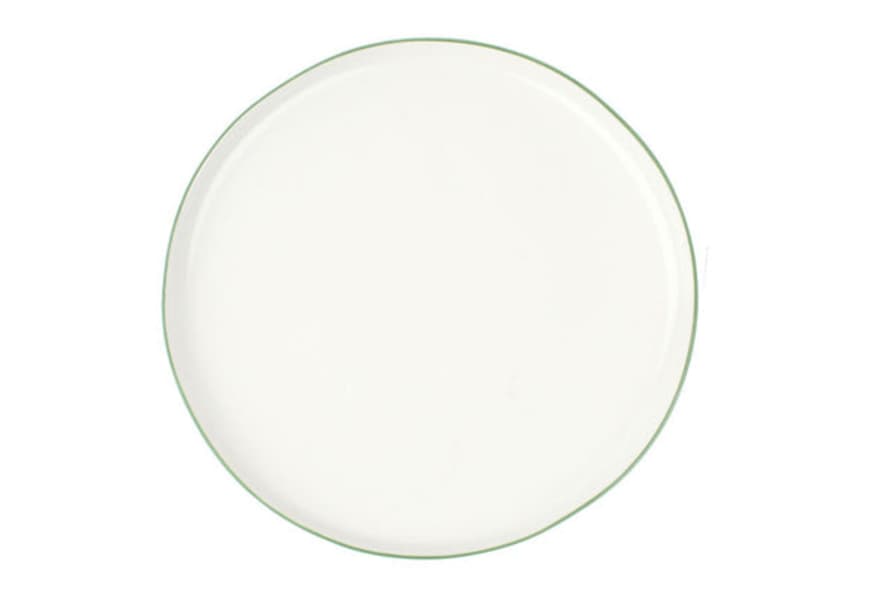 Canvas Home Abbesses Large Plate Green Rim (set Of 4)