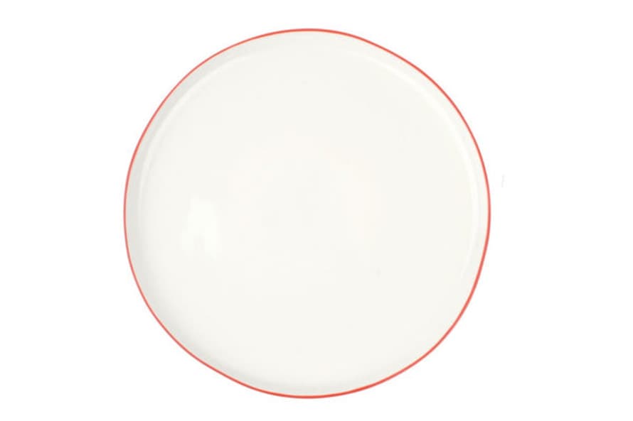 Canvas Home Abbesses Large Plate Red Rim (Set of 4)