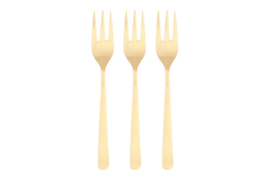 Canvas Home Oslo Cocktail Fork Set In Matte Gold
