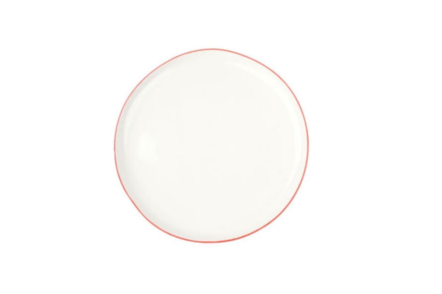 Canvas Home Abbesses Medium Plate Red Rim (Set of 4)
