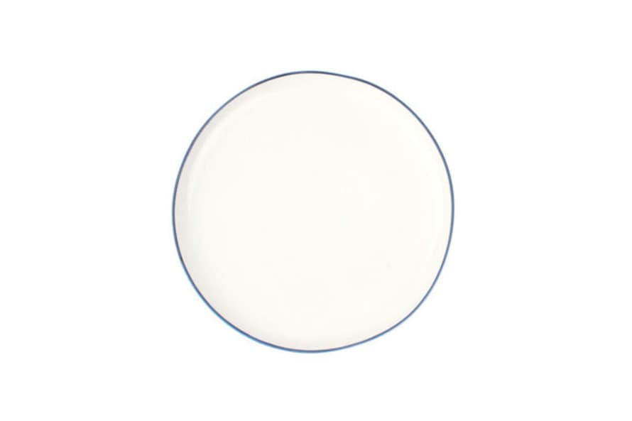 Canvas Home Abbesses Medium Plate Blue Rim (set Of 4)