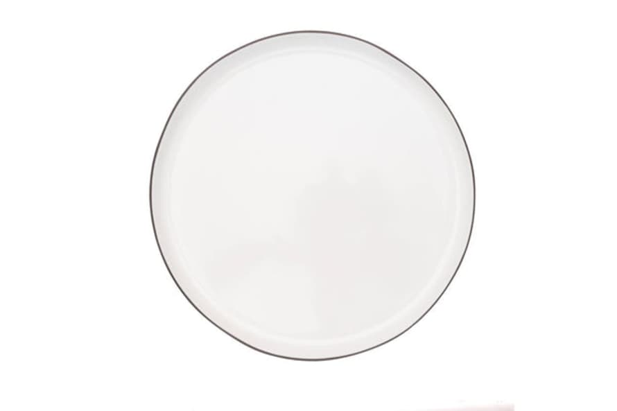 Canvas Home Abbesses Large Plate Black Rim (set Of 4)