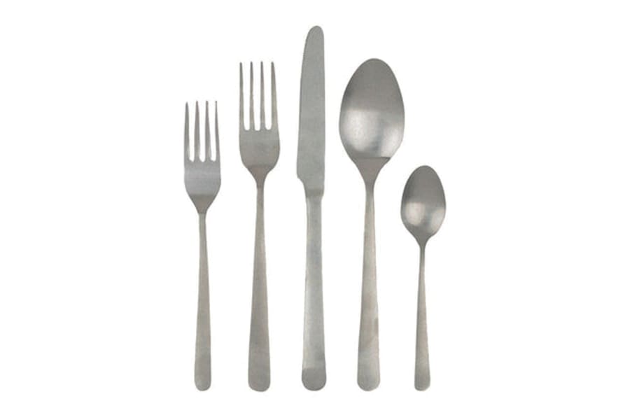 Canvas Home Oslo Cutlery Set In Tumbled Stainless Steel