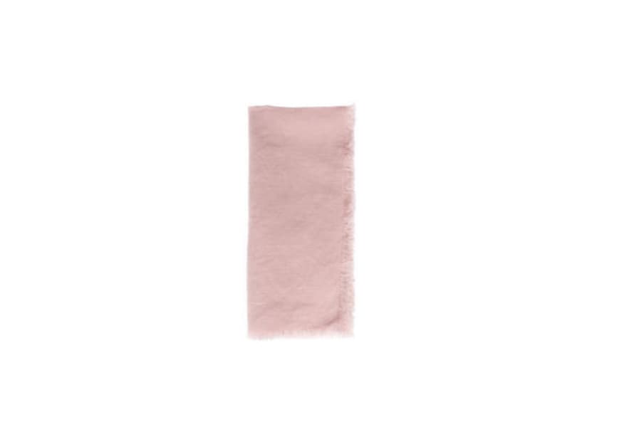 Canvas Home Lithuanian Linen Fringe Napkin In Pink (set Of 4)