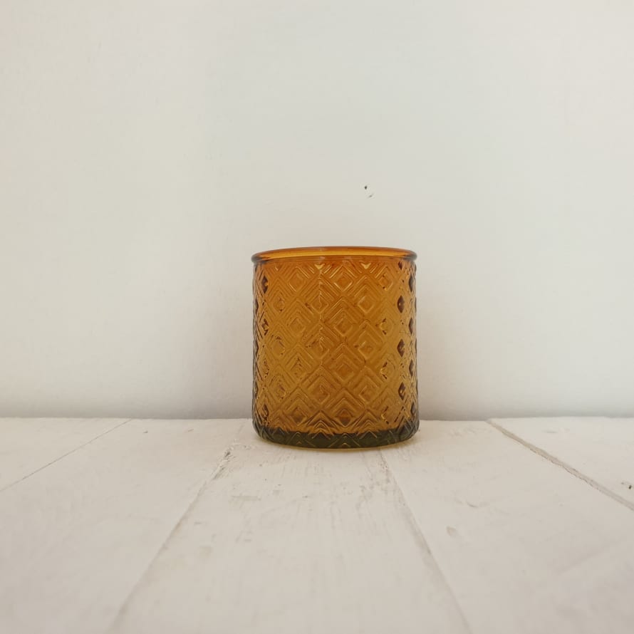 Jarapa Recycled Glass Textured Tumbler Amber