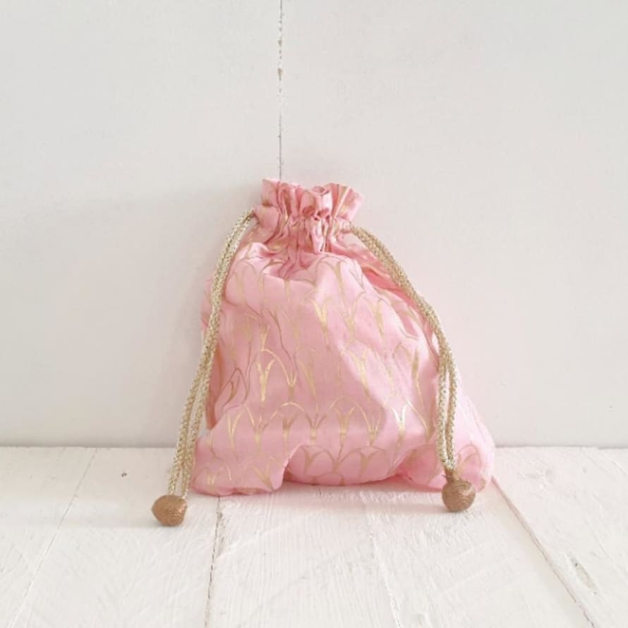 Paper Mirchi Marshmallow Pink Art Deco Bag Lg
