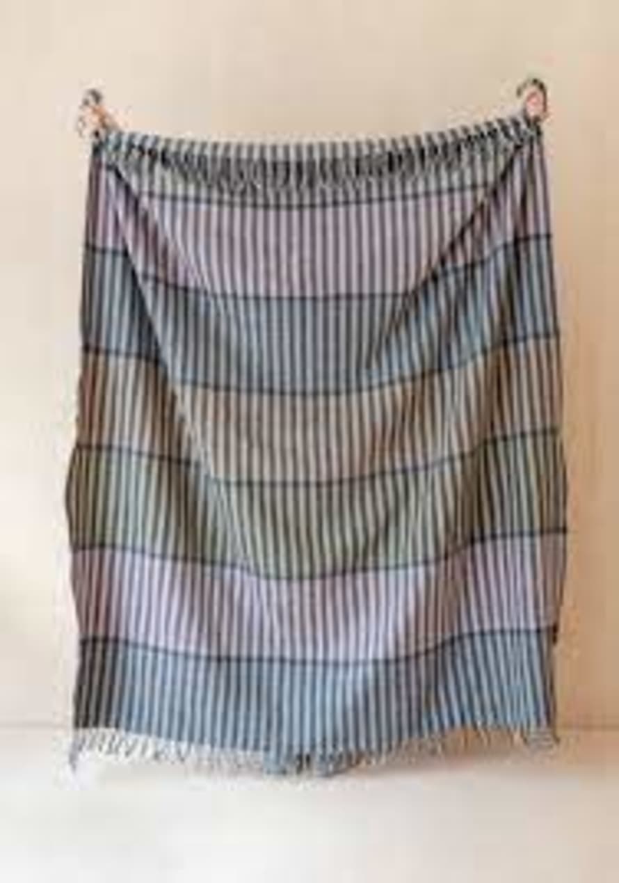 The Tartan Blanket Company Tartan Blanket Company - Recycled Wool Blanket In Blush Linear Check