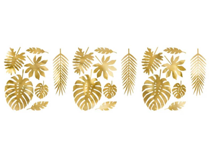 Partydeco Decorations Aloha - Tropical Leaves, Gold