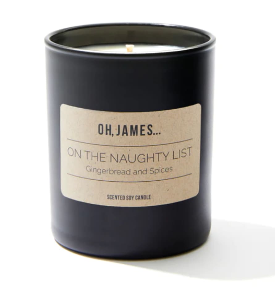 Oh, James On The Naughty List Candle