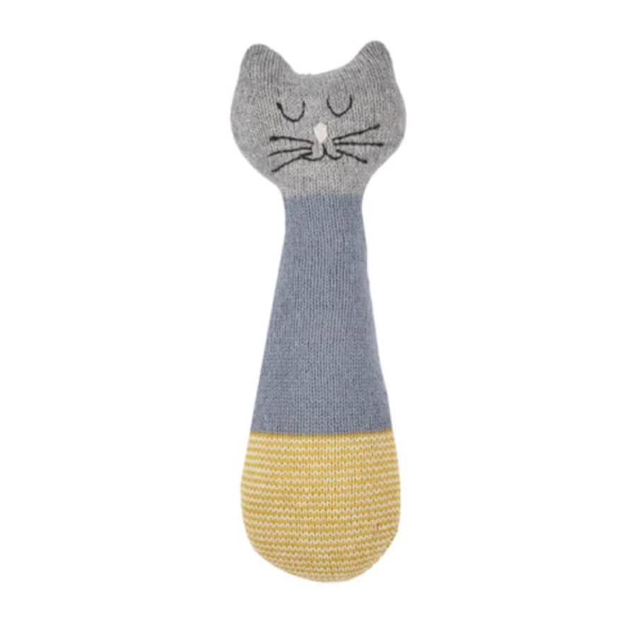 Julia Davey Cotton Knit Baby Rattle Cat By Sophie Home