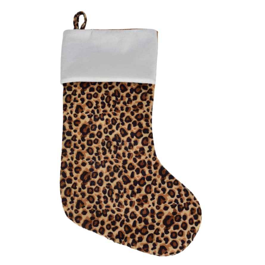 &Quirky Leopard Print Fabric Stocking