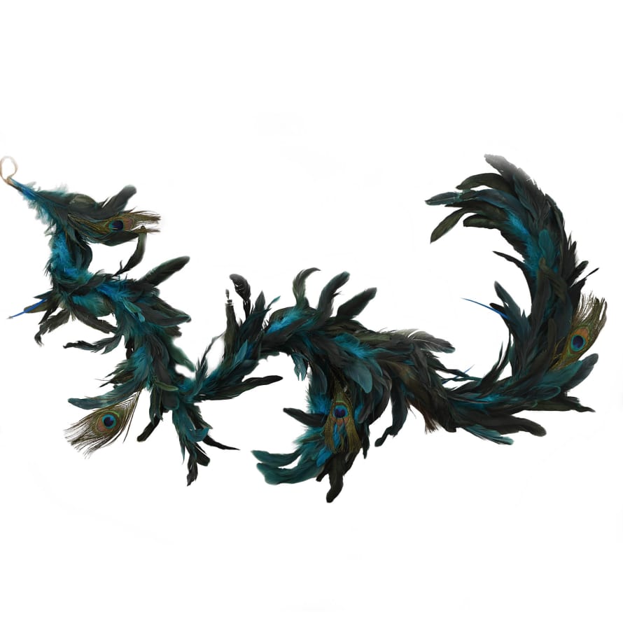 &Quirky Opulent Peacock Feather Garland