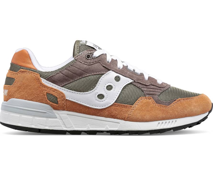 Saucony  Tan Green and White Shadow 5000 Shoes