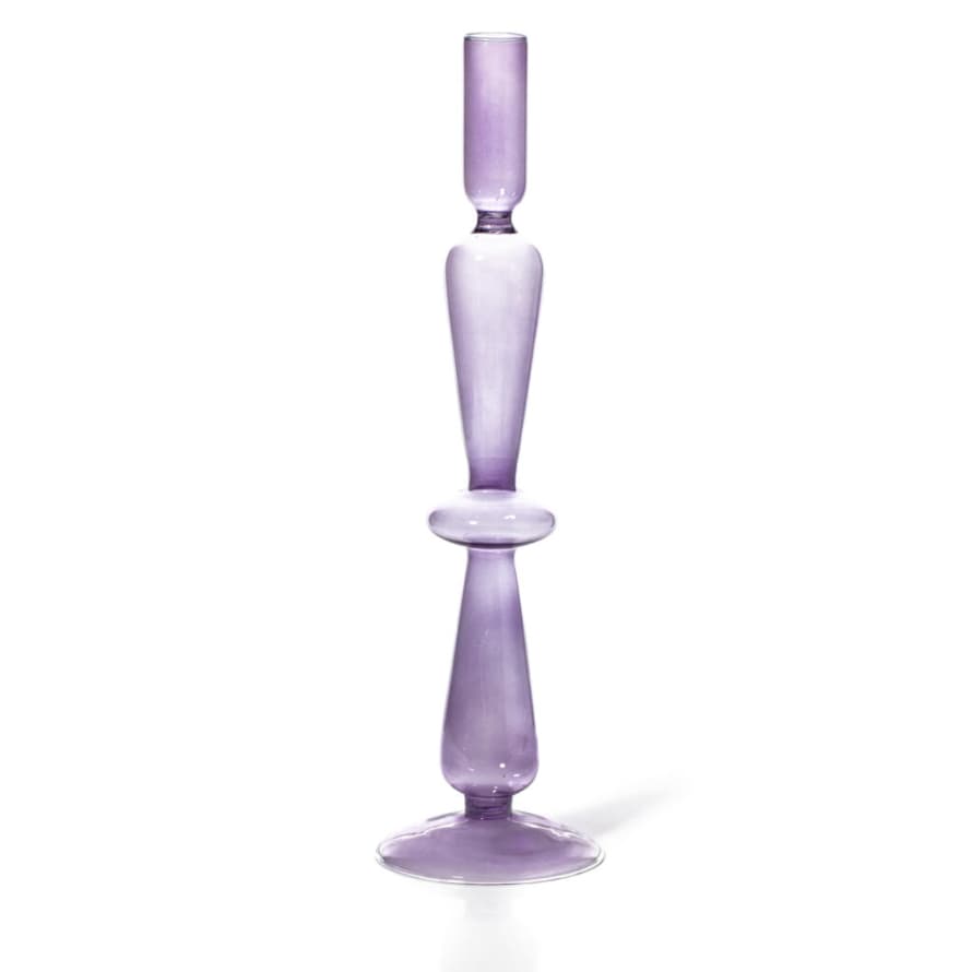 Maegen Lilac Tapered Glass Candle Holder