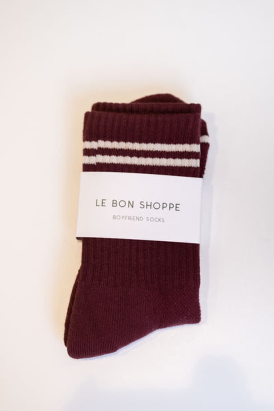 Le Bon Shoppe Socks Boyfriend Maroon