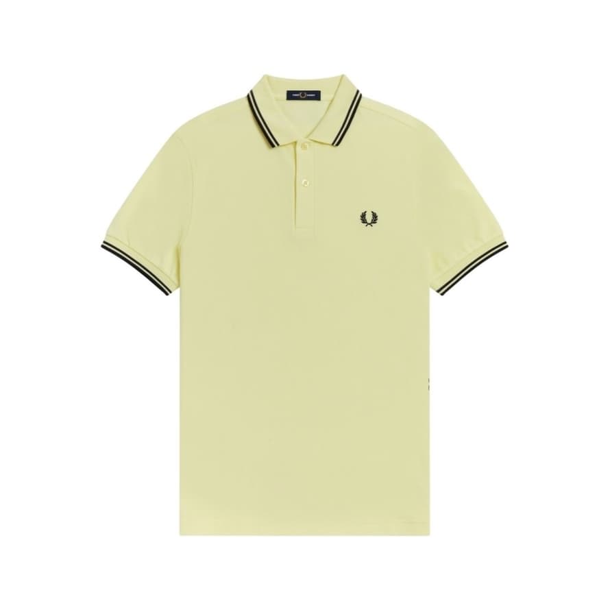 Fred Perry Fred Perry Slim Fit Twin Tipped Polo Wax Yellow Navy Black