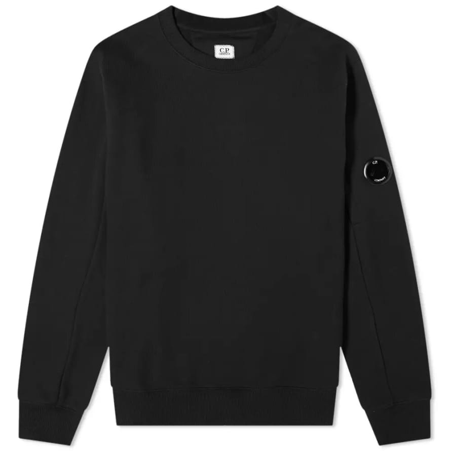 C.P. Company C.p. Company Diagonal Raised Fleece Crew Neck Sweatshirt Black