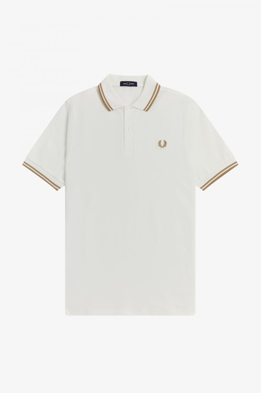 Fred Perry Fred Perry Slim Fit Twin Tipped Polo Snow White Desert Desert
