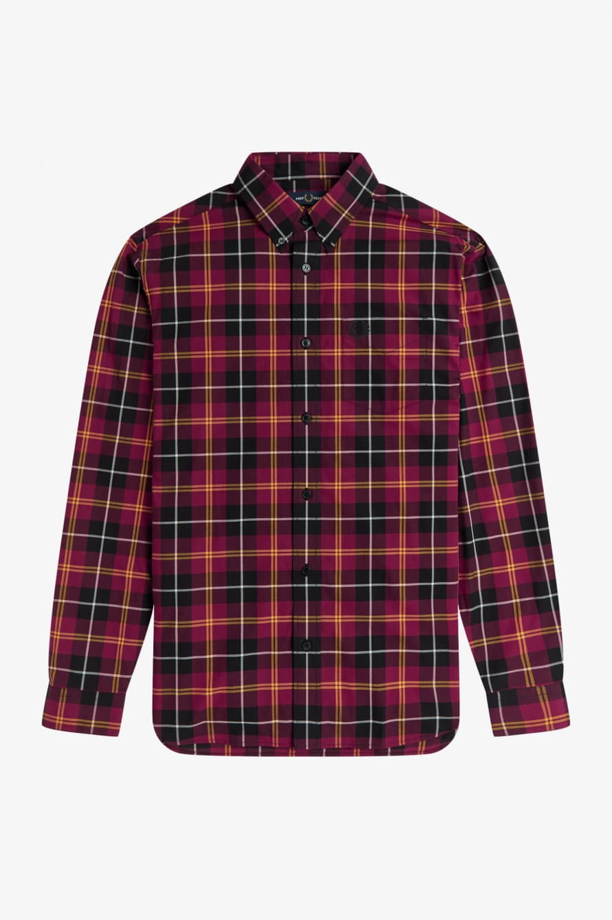 Fred Perry Fred Perry Tartan Shirt Tawny Port