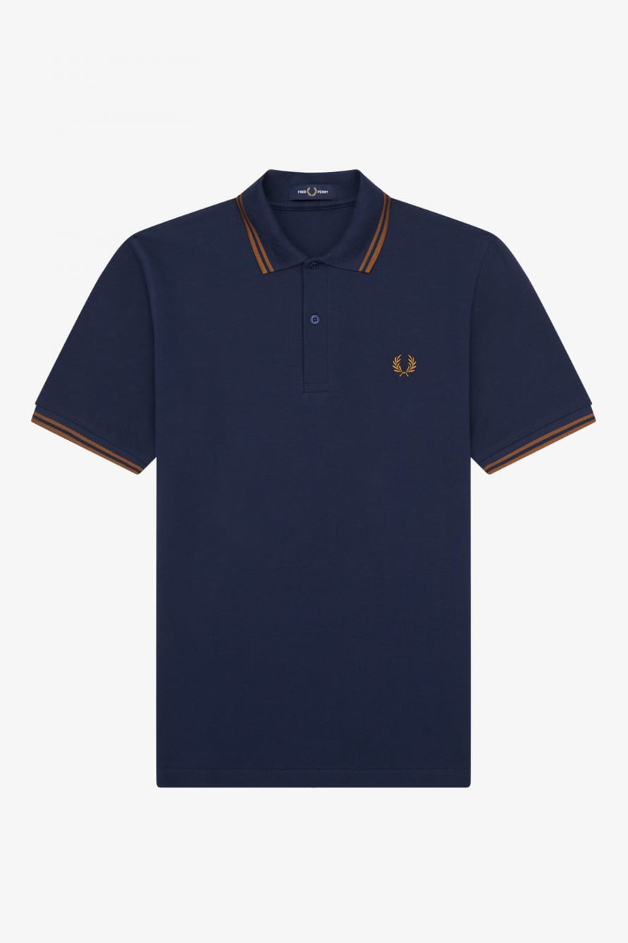 Fred Perry Fred Perry Reissues Original Twin Tipped Polo Deep Carbon Dark Caramel