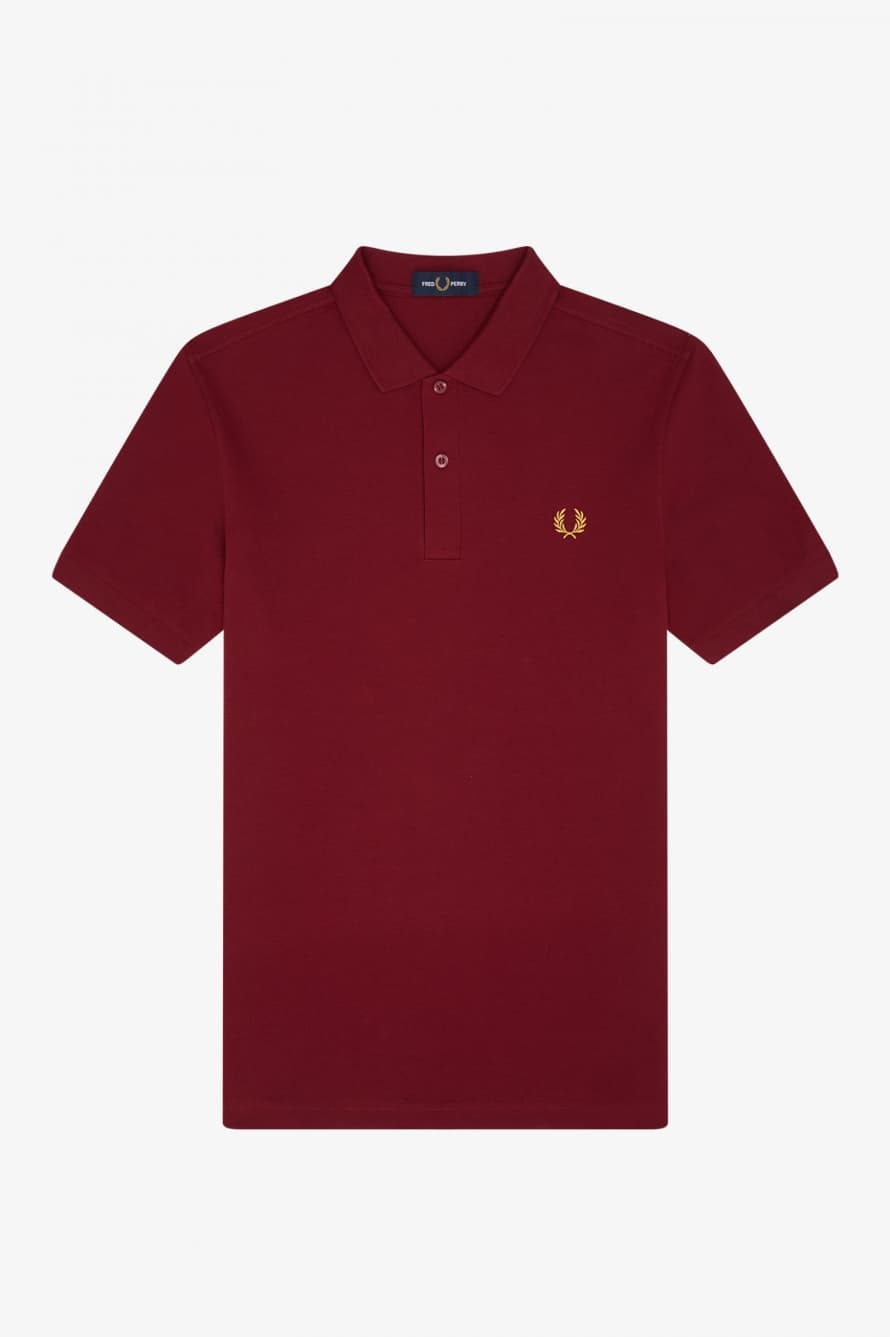Fred Perry Fred Perry Slim Fit Plain Polo Tawny Port Gold