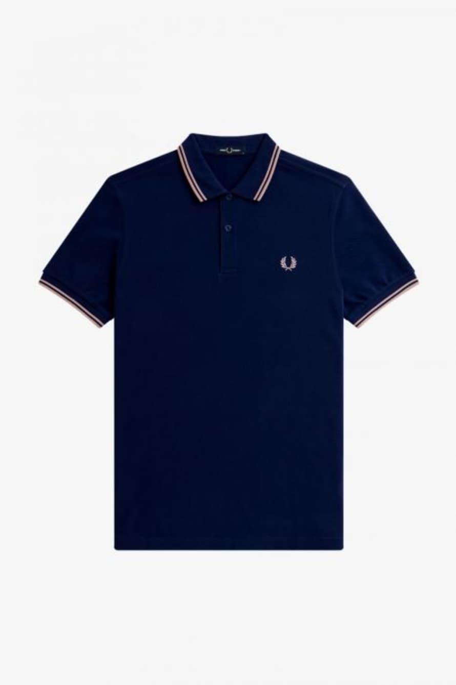 Fred Perry Fred Perry Slim Fit Twin Tipped Polo Blue Pink Pink