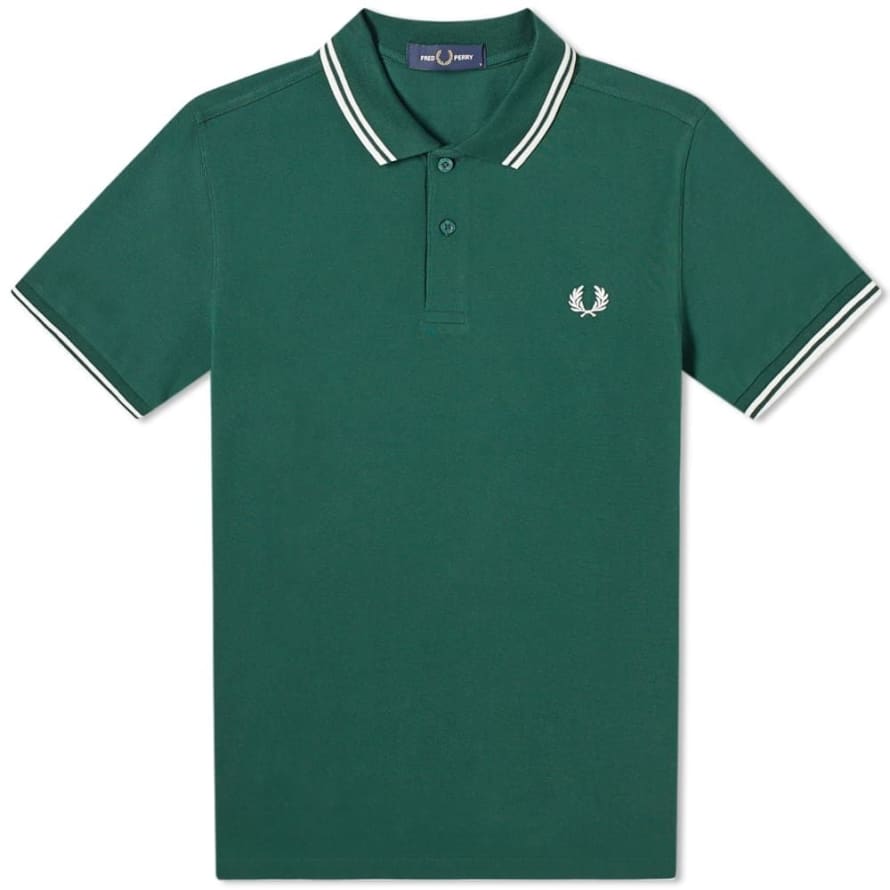 Fred Perry Fred Perry Slim Fit Twin Tipped Polo Ivy Snow White Snow White