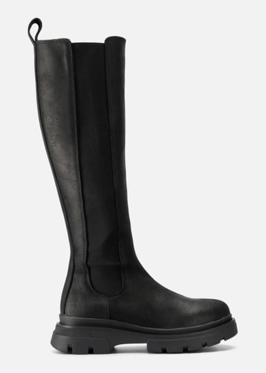 BRGN Waterproof Slim High Boots Black