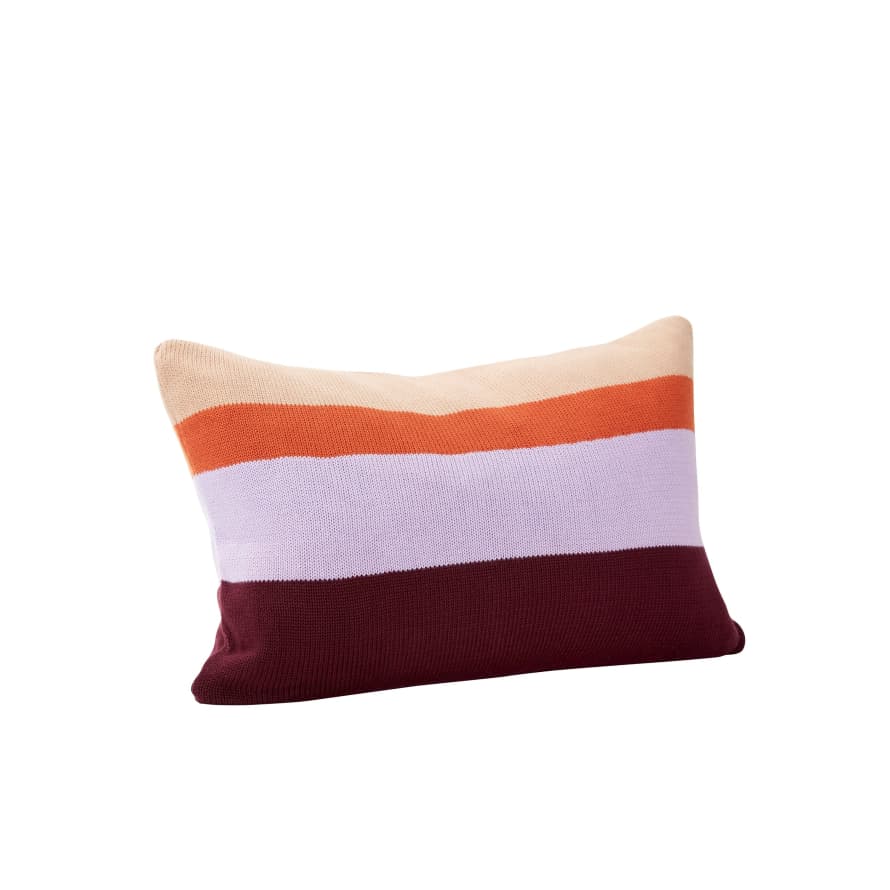 Hubsch Multicolored Line Mesh Cushion