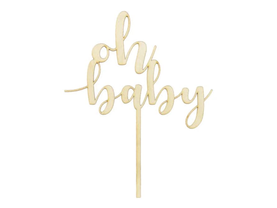 Partydeco Wooden Topper Oh Baby