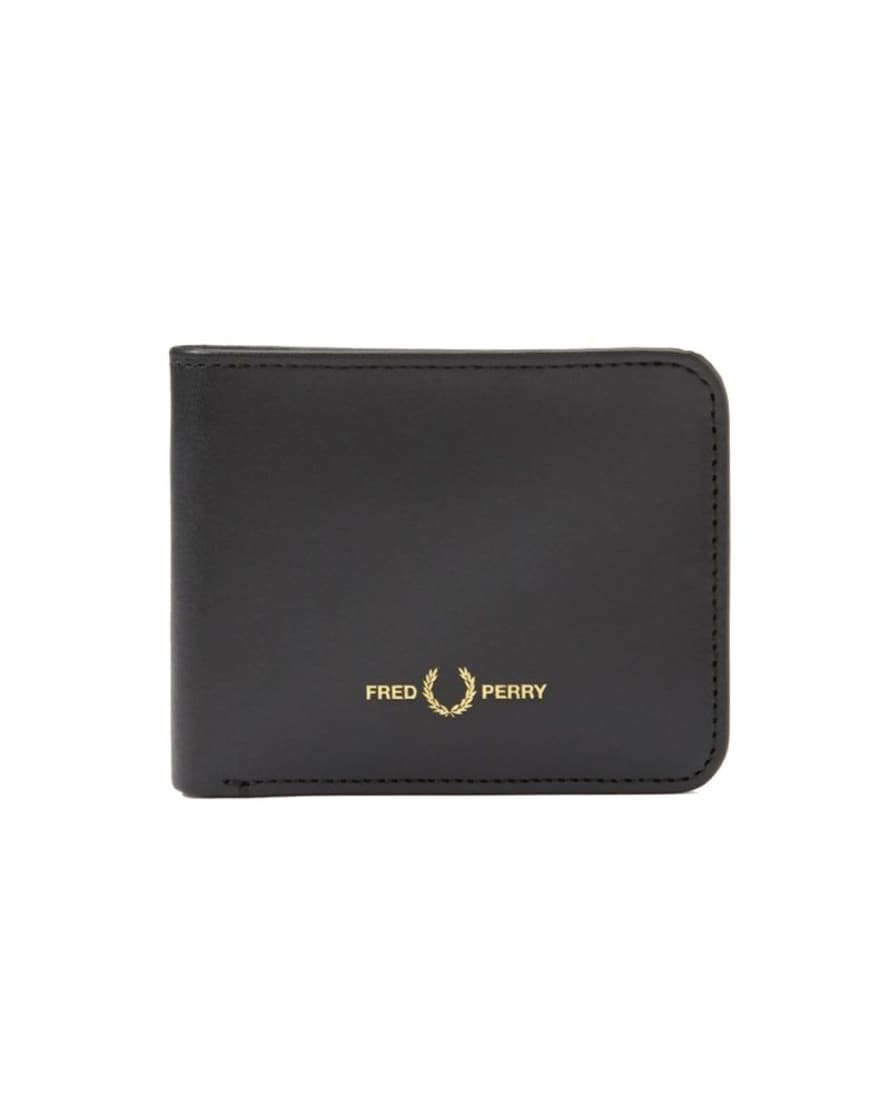 Fred Perry Fred Perry Burnished Leather Billfold Wallet Black