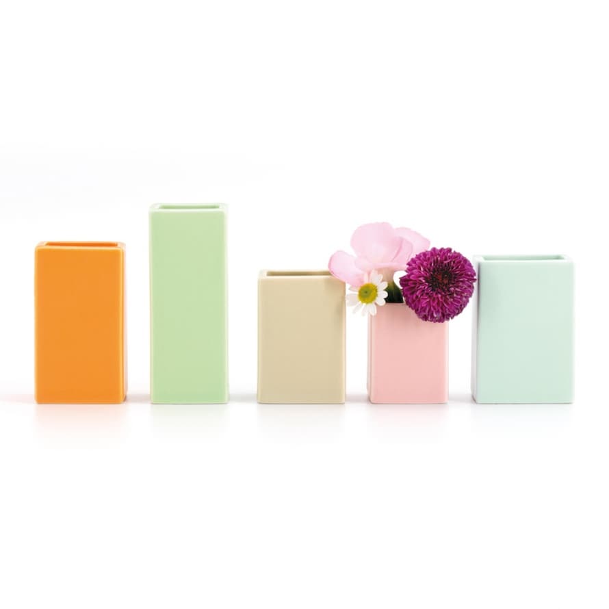 Remember Mini Vases Height From 38 To 75mm Set Of 5 Different Colours