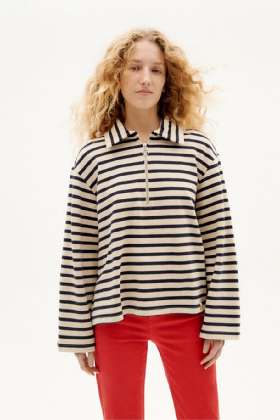 Thinking Mu Navy Stripes Chelsea Sweater