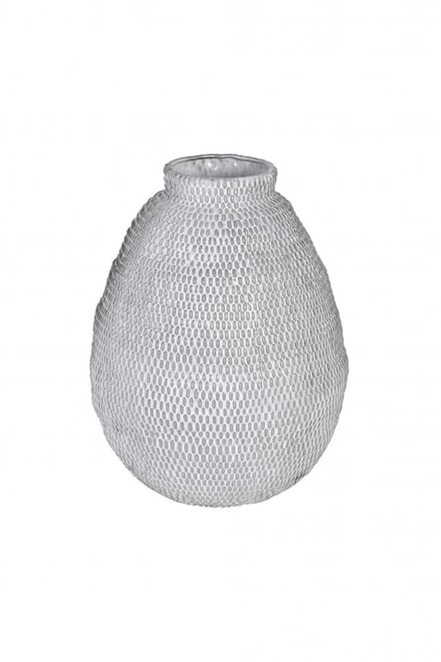 The Home Collection White Grey Ceramic Vase