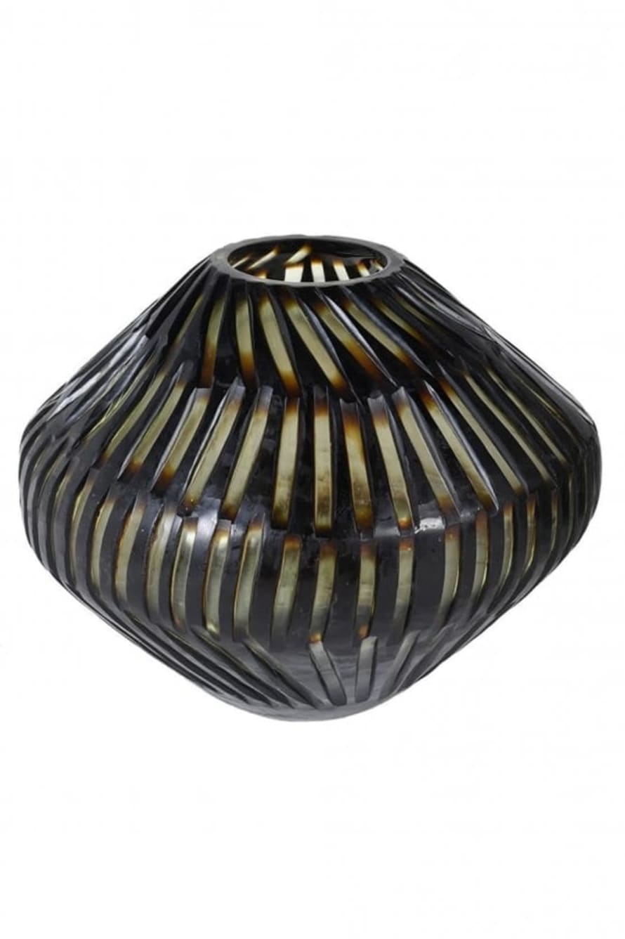 The Home Collection Black And Yellow Glass Vase