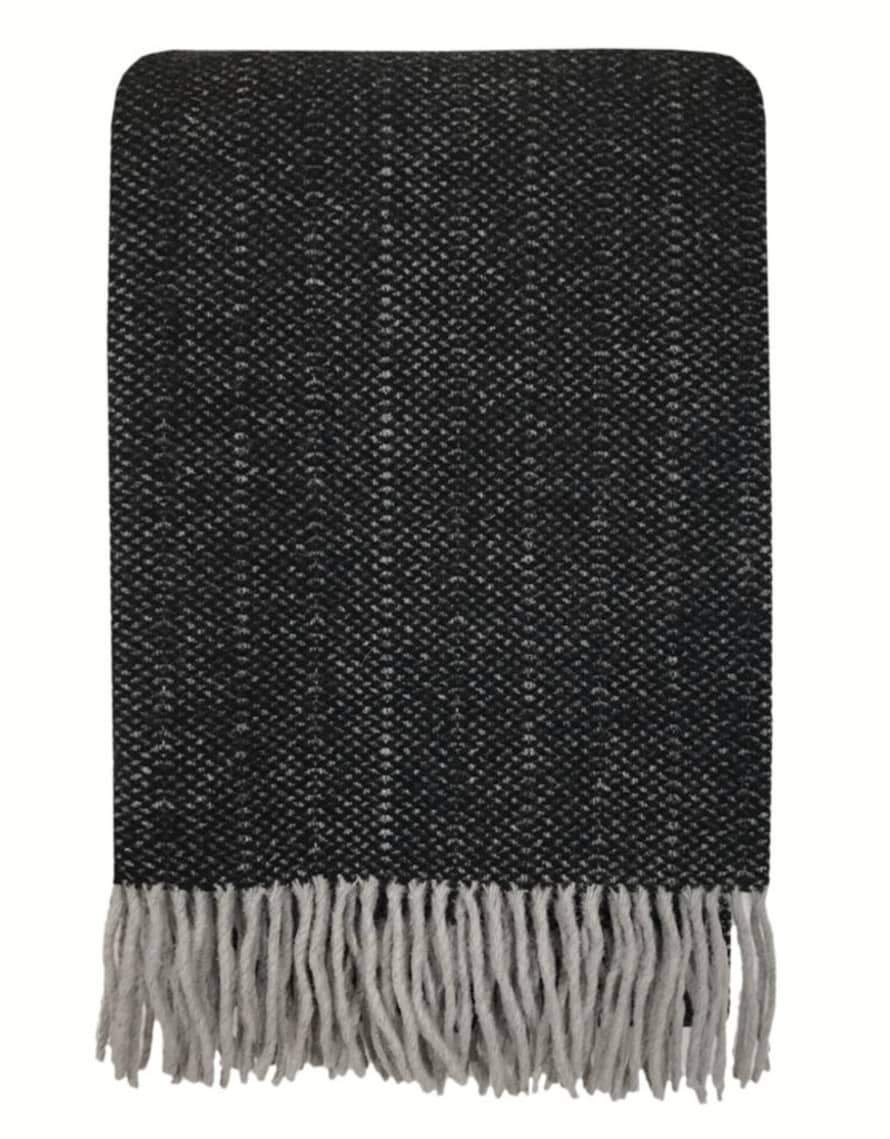 Malagoon Crow Black Wool Structured Recycled Throw