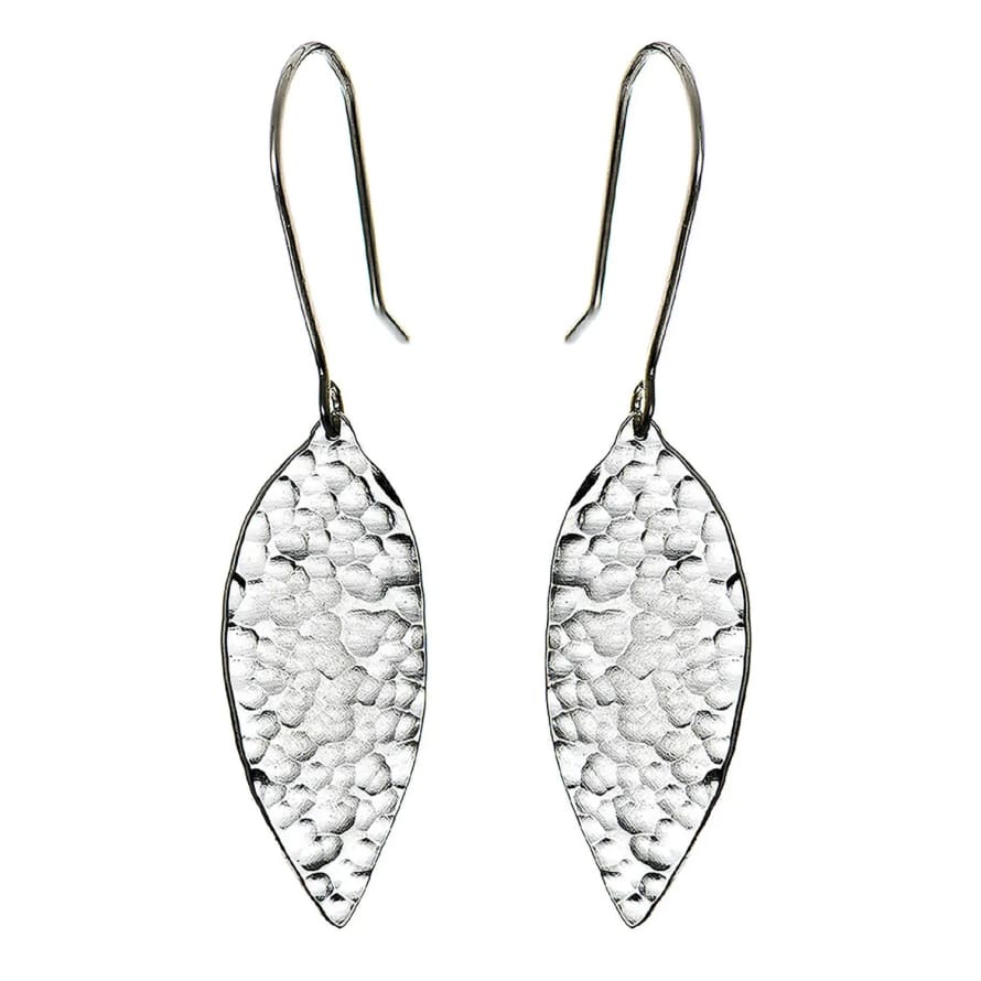 Just Trade  Silver Plated Large Leaf Earrings