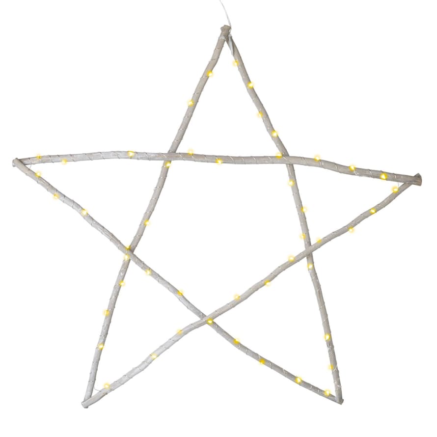 Parlane Grey LED Wooden Star 60cm