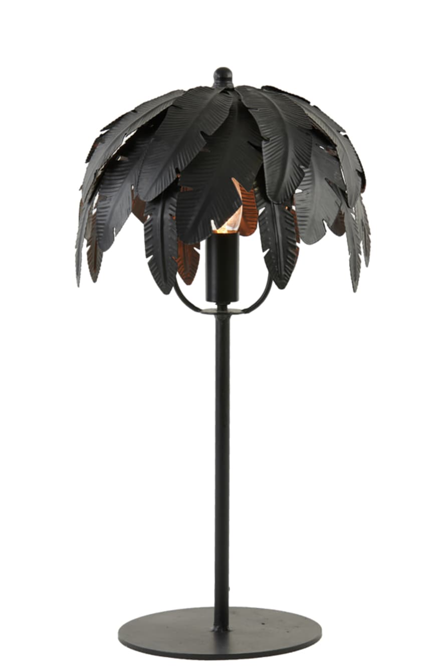 Light & Living Black Plam Table Lamp 