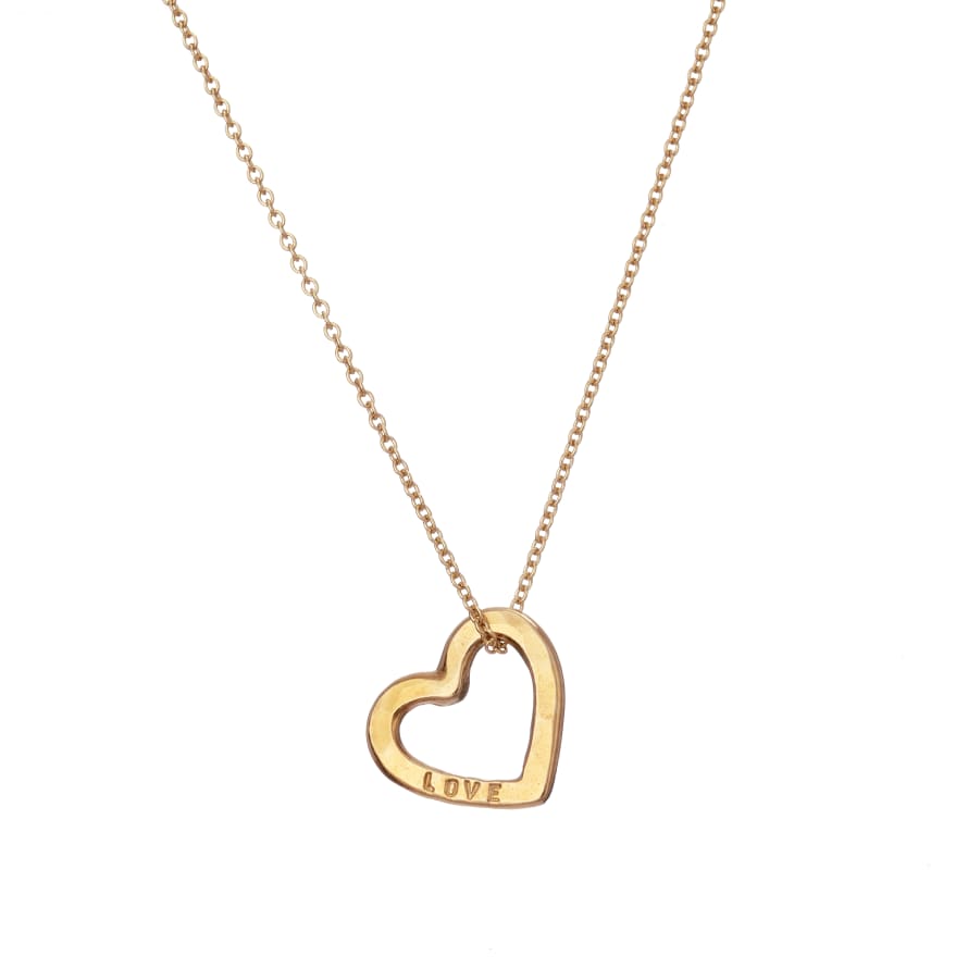 Posh Totty Designs Yellow Gold Plated 'Love' Mini Heart Necklace 