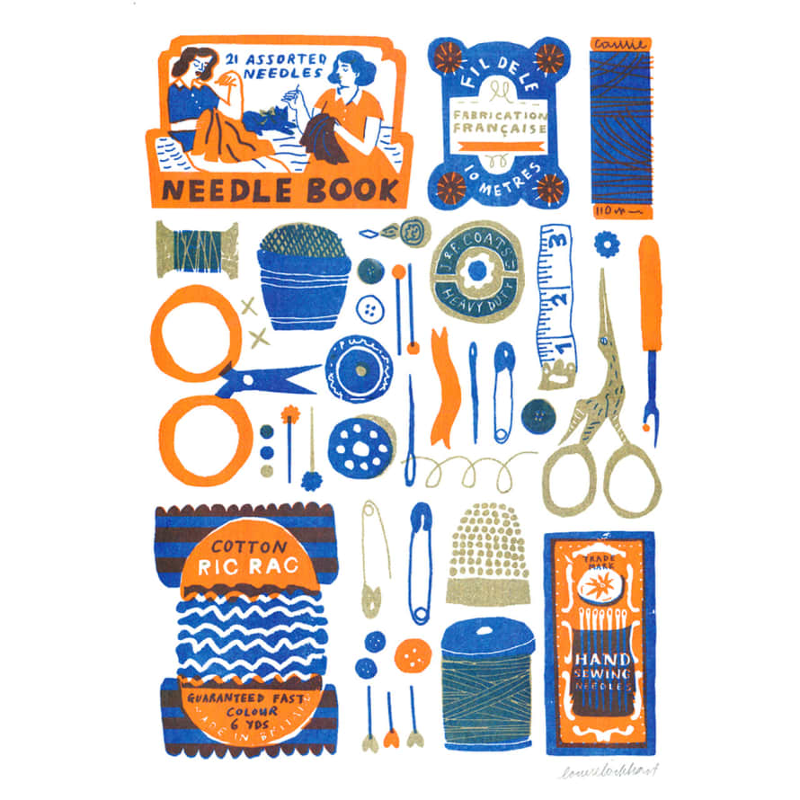 The Printed Peanut Sewing Collection A3 Risograph Print