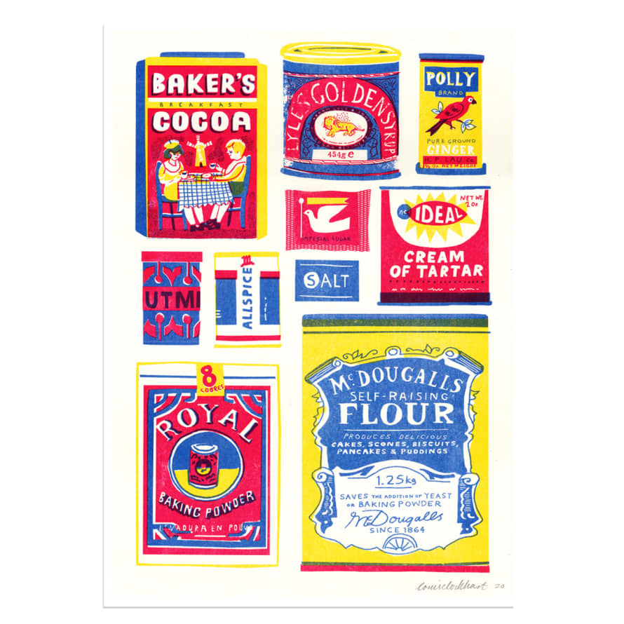 The Printed Peanut Baking Collection A3 Risograph Print