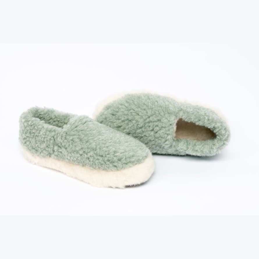 Yoko Wool Siberian Slippers - Green