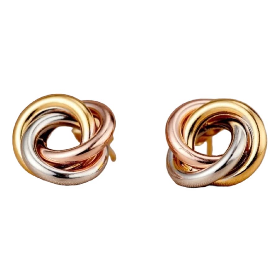 Posh Totty Designs Mixed Gold Russian Ring Stud Earrings