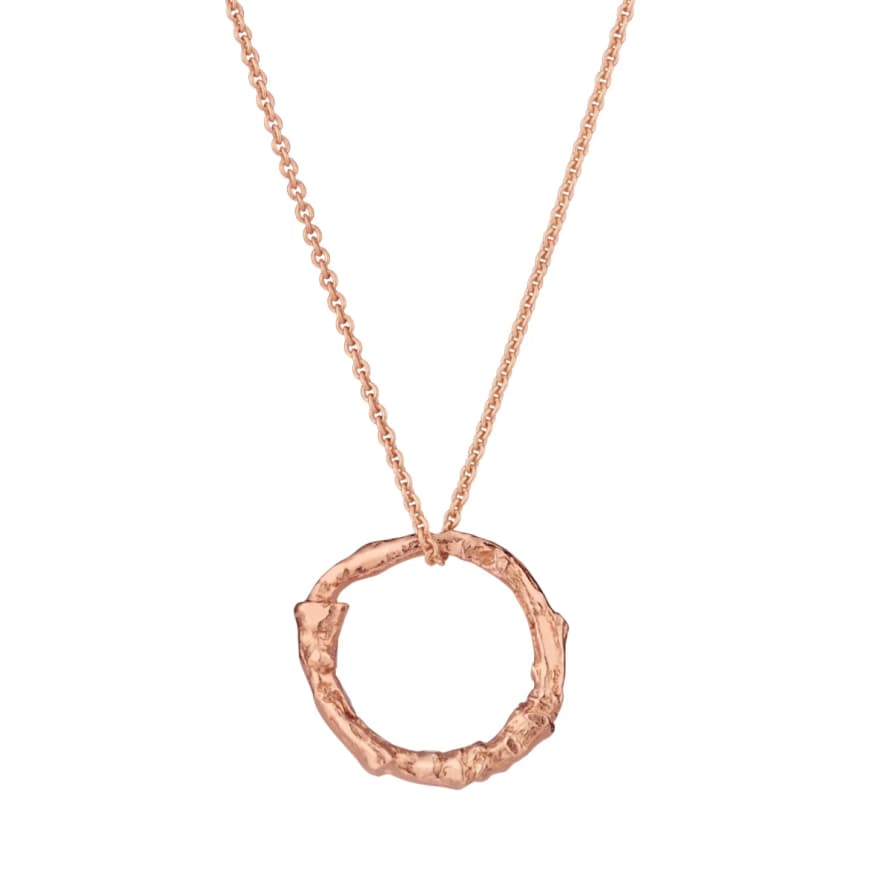 Posh Totty Designs Rose Gold Plated Medium Twig Hoop Necklace 