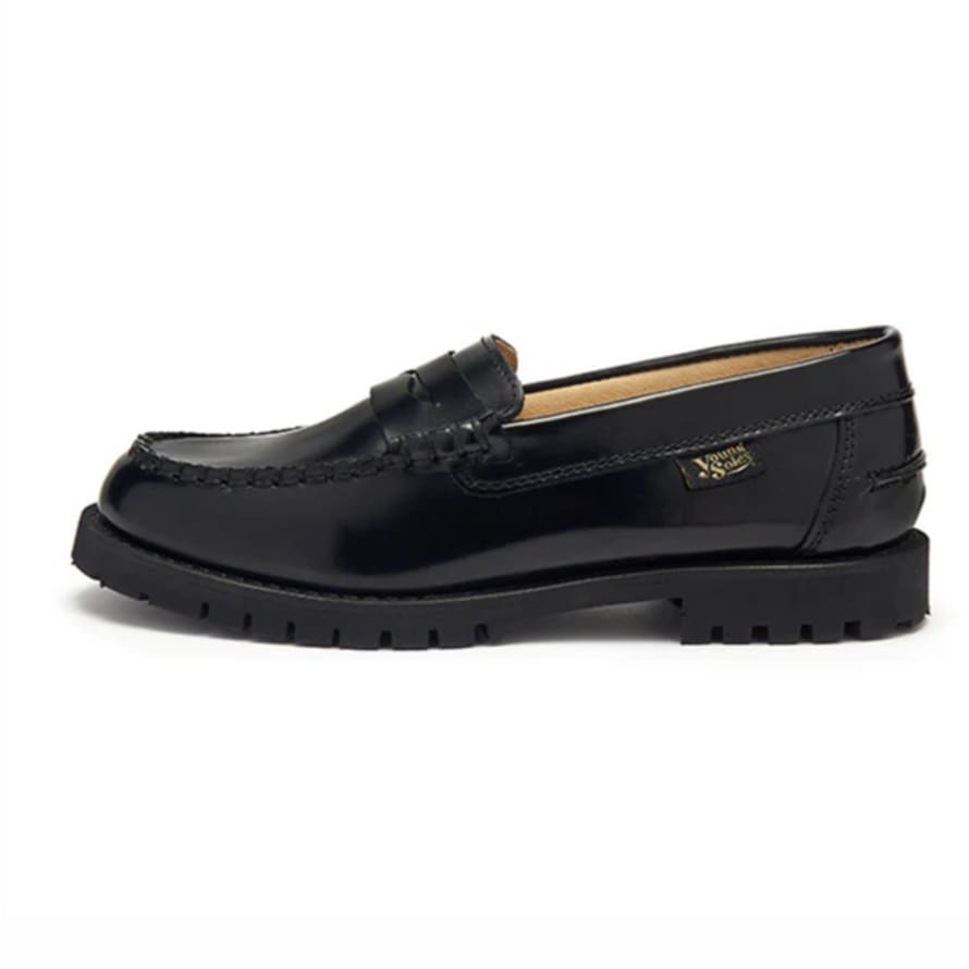Sale Young Soles Nikki Loafer Black High Shine Leather