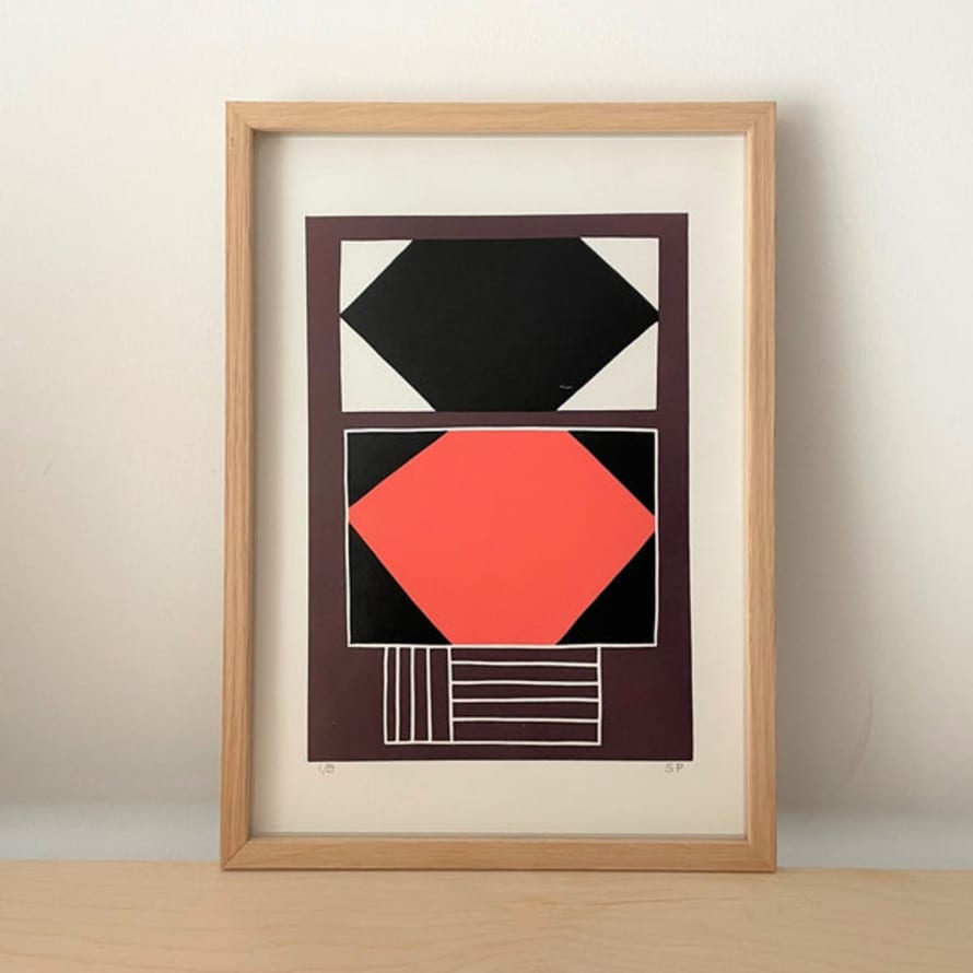 Susan Pembridge Relief Print - Black, Purple & Orange