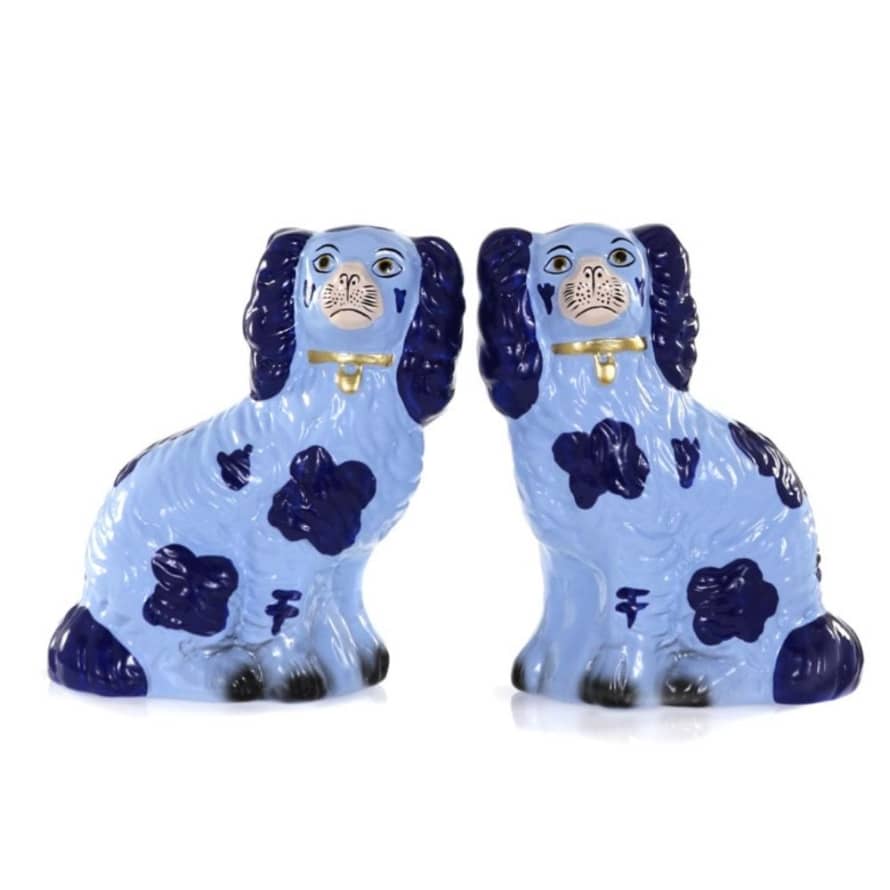 Cody Foster & Co Blue Staffordshire Dogs - Set of 2